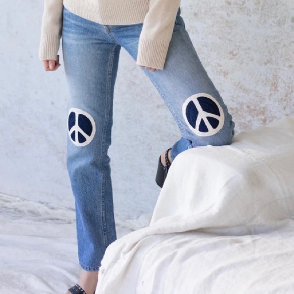 Bliss and Mischief Denim - Bliss and Mischief Jeans with Peace Patch